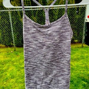LULULEMON grey tank with built in bra and removable padding